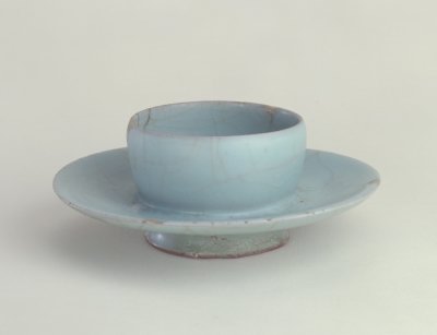 图片[1]-Blue glaze lamp holder of official kiln-China Archive